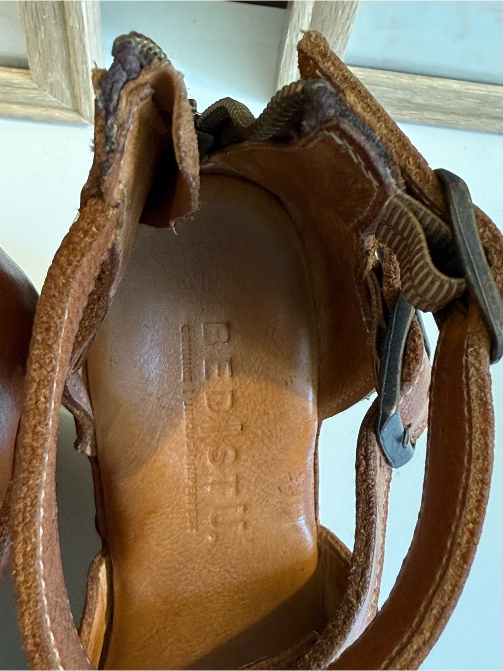 BED|STU Brown Leather Strappy Wedge Sandals - Picture 5 of 7